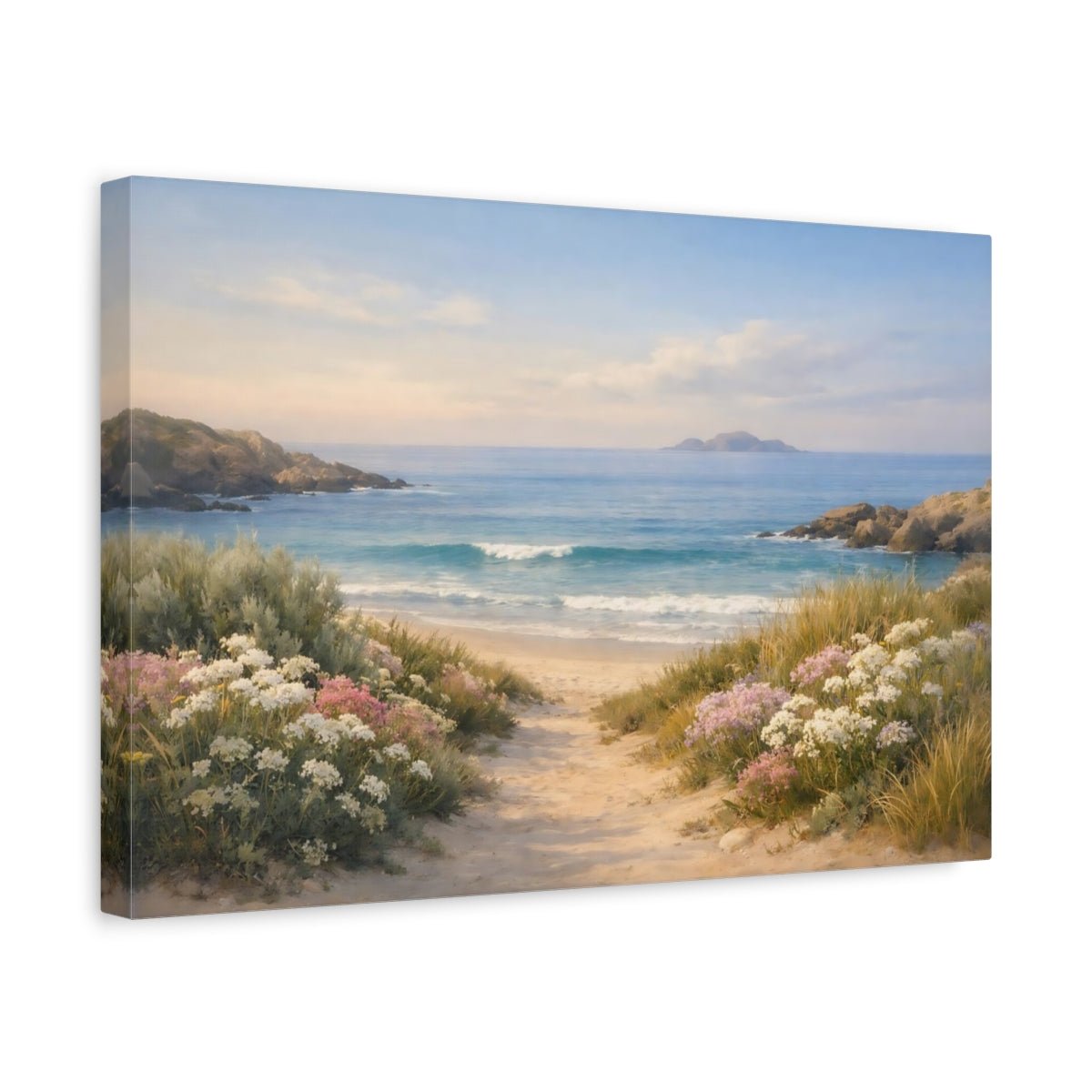 Nature Beach Cove Coastal Scene - Canvas Wall Art Print - YesArtYes