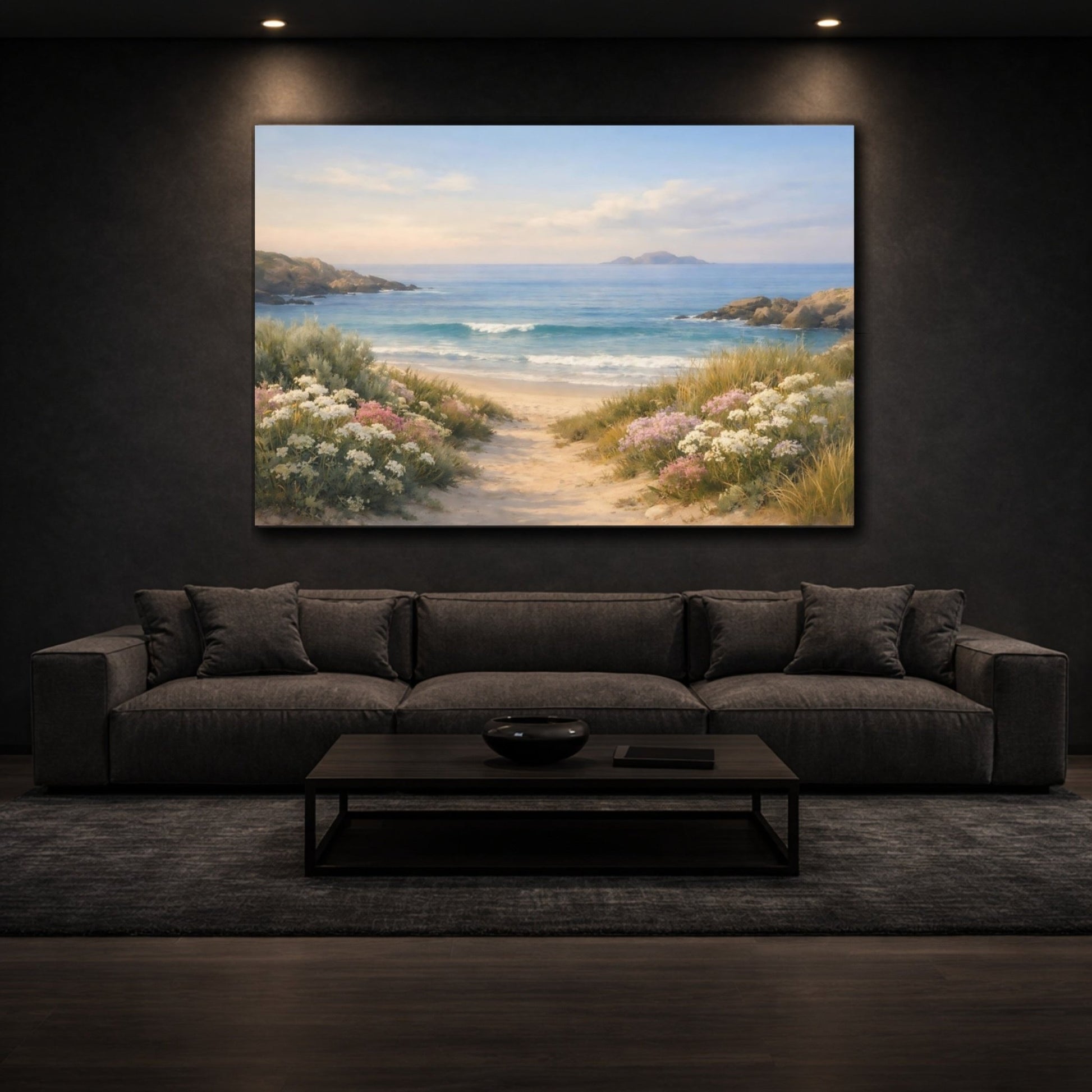 Nature Beach Cove Coastal Scene - Canvas Wall Art Print - YesArtYes