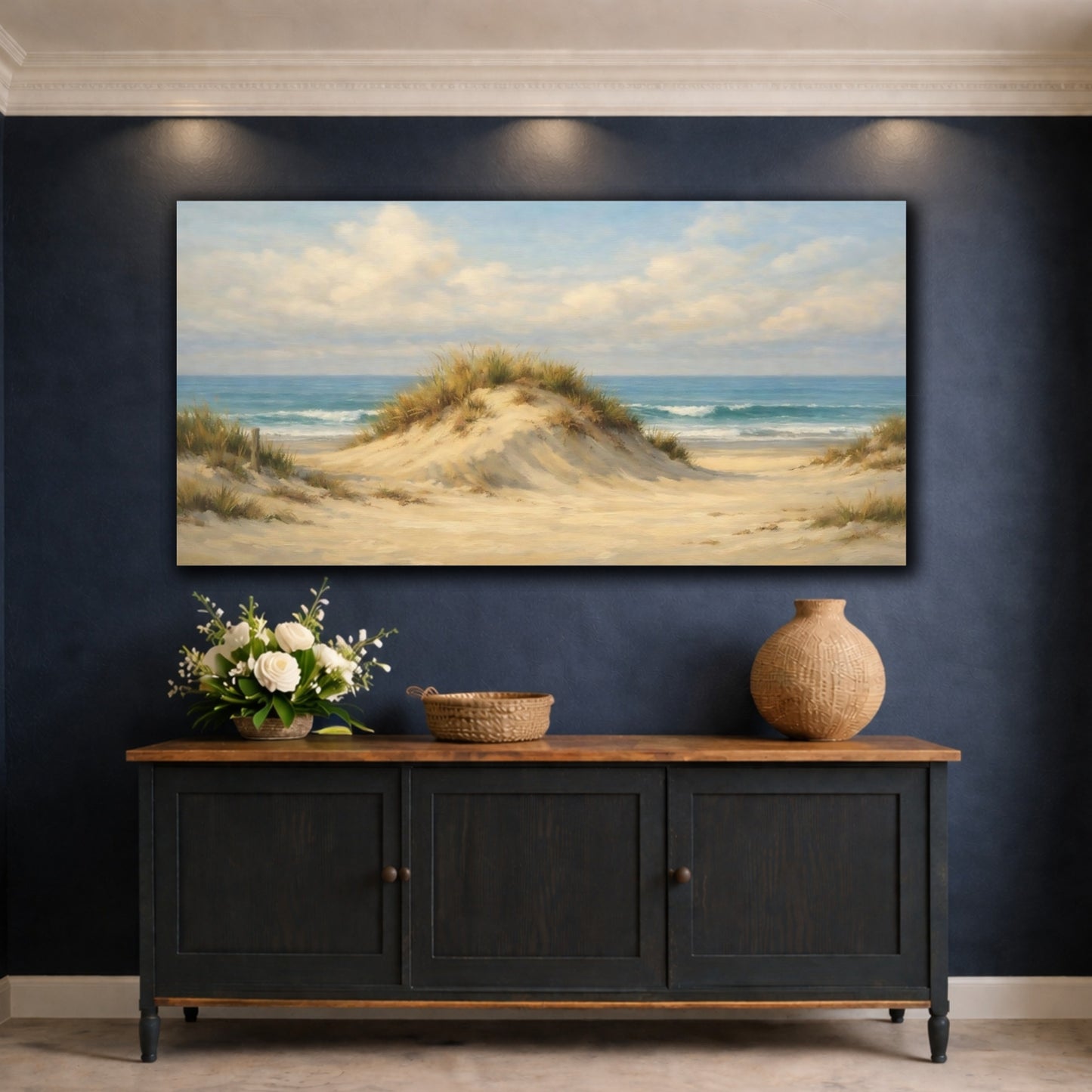 Mockup 4. Nature Beach Dune Sandy Beach shown as stretched canvas wall art