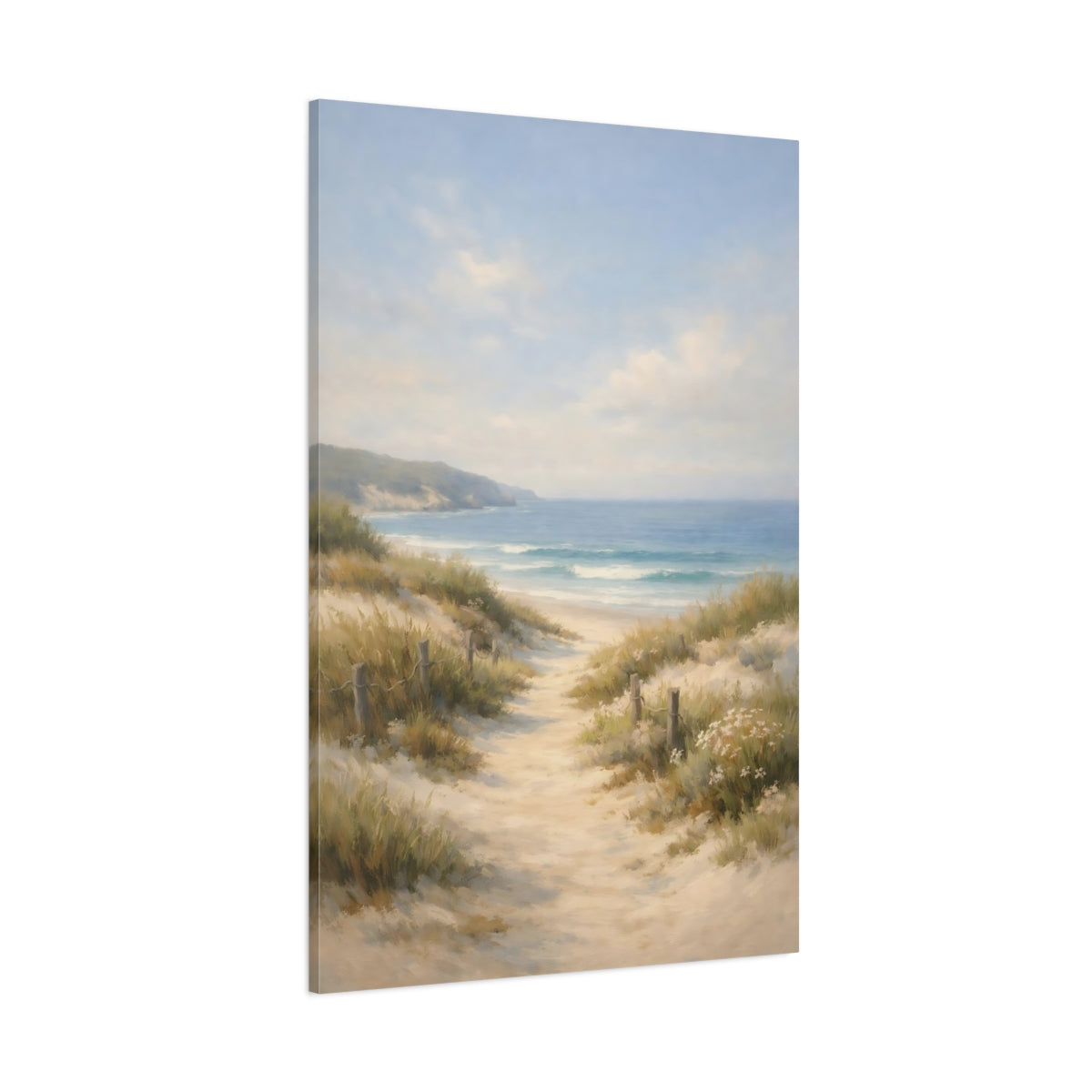 Main Mockup. Nature Beach Path Coastal Path shown as stretched canvas wall art