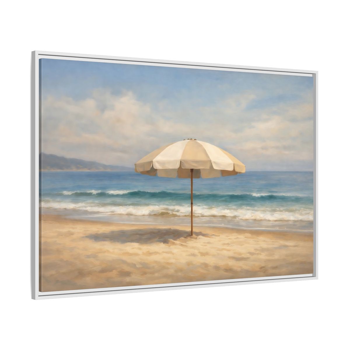 Side Mockup 7. Nature Beach Umbrella Coastal Beach shown as stretched canvas wall art