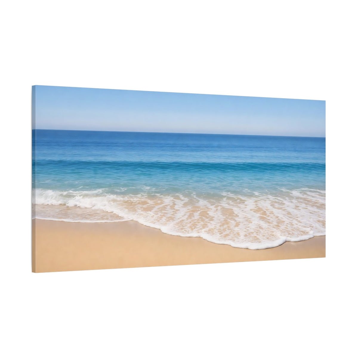 Nature Beach Waves Blue Ocean - Canvas Wall Art Print - YesArtYes