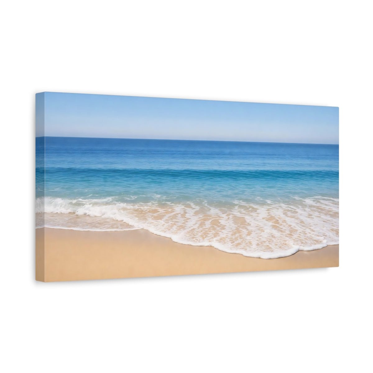 Nature Beach Waves Blue Ocean - Canvas Wall Art Print - YesArtYes