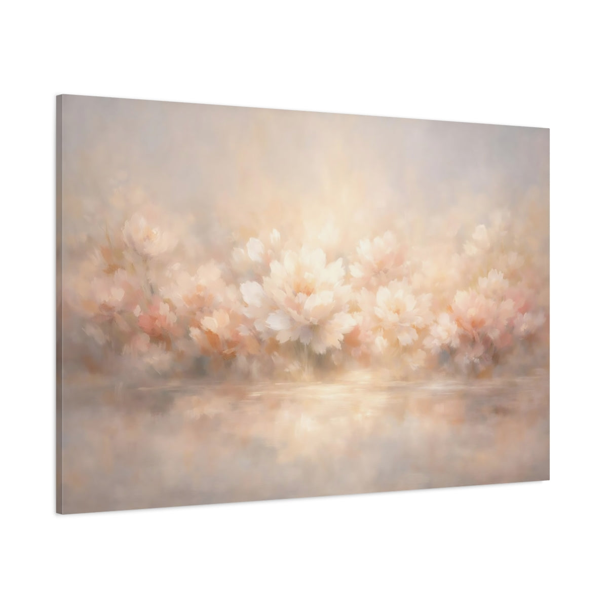 Main Mockup. Nature Blossoms Blush Floral shown as stretched canvas wall art