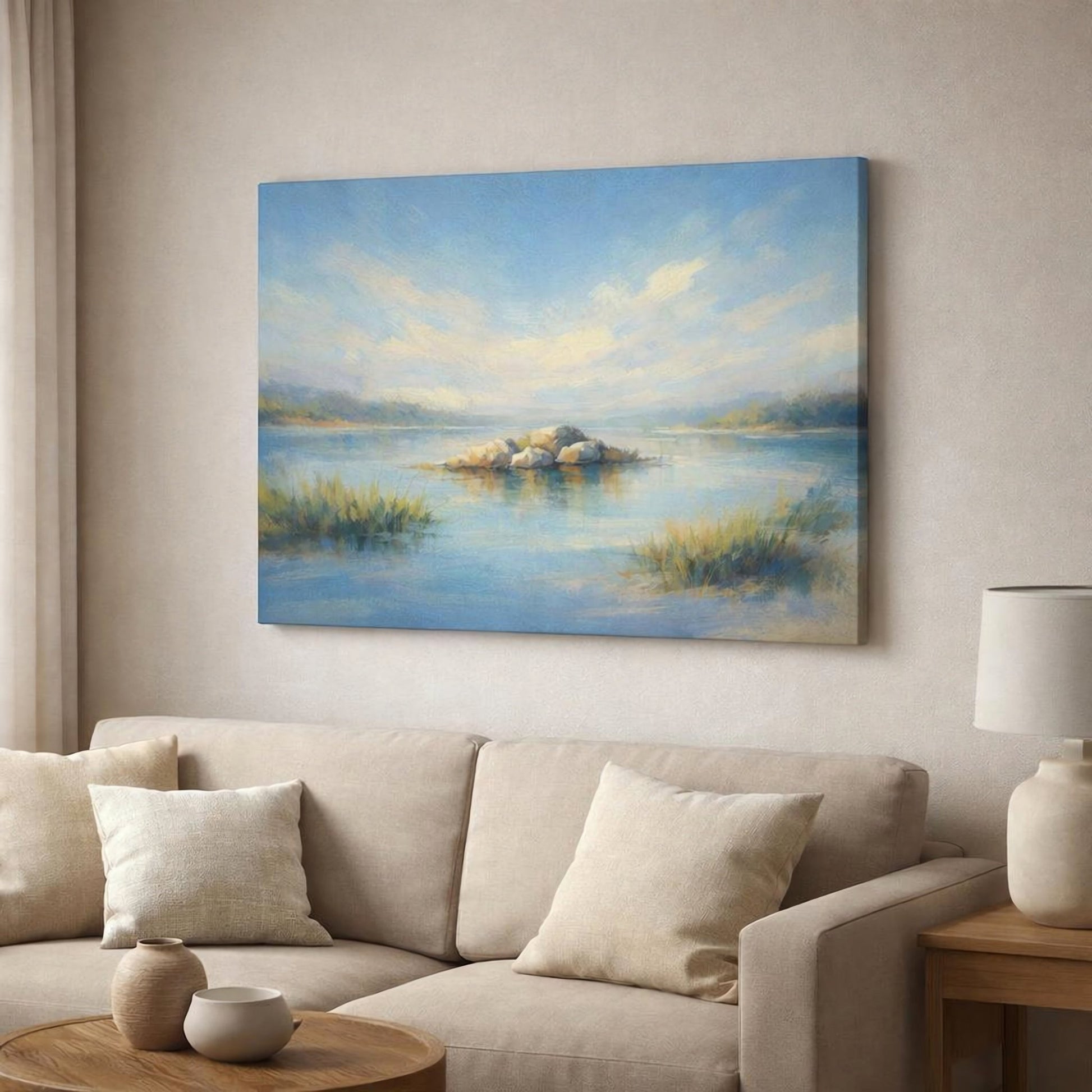 Nature Blue Landscape - Canvas Wall Art Print - YesArtYes