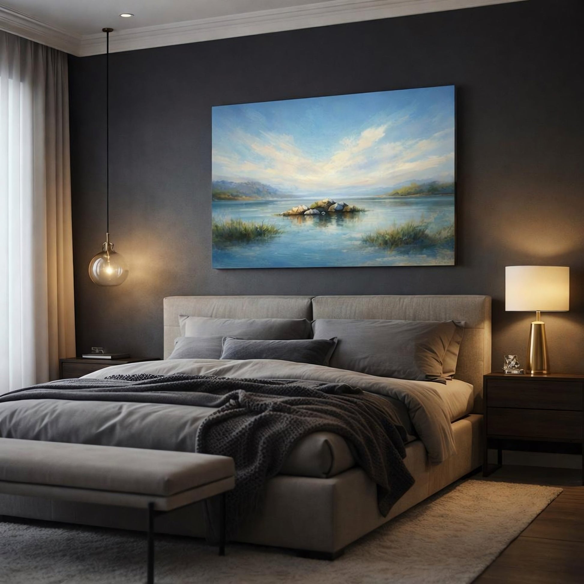 Nature Blue Landscape - Canvas Wall Art Print - YesArtYes