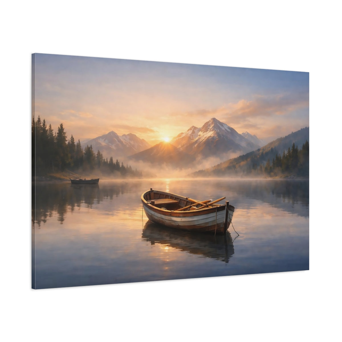 Nature Boats shown as stretched canvas wall art