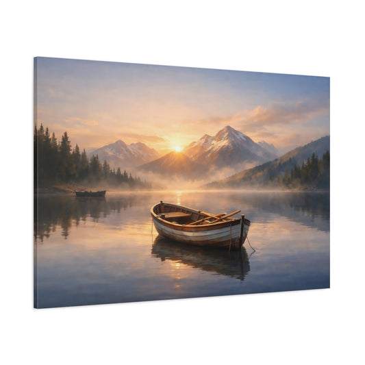 Nature Boats shown as stretched canvas wall art