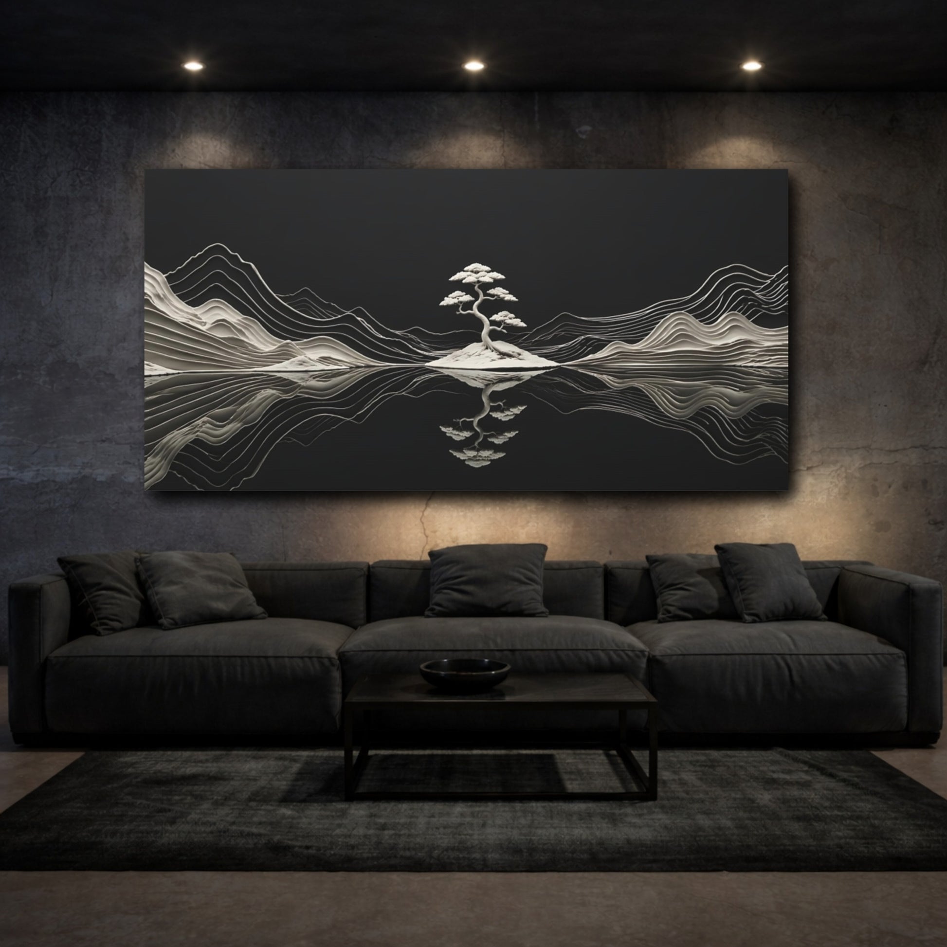 Minimalist Bonsai Tree Canvas Wall Art