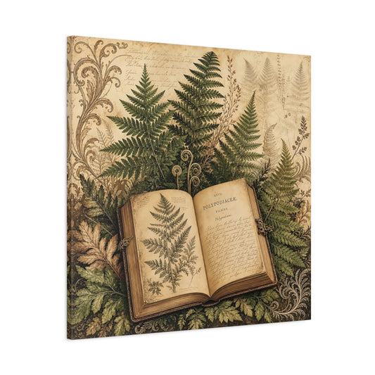 Main Mockup. Nature Botanical Book Vintage Botanical shown as stretched canvas wall art