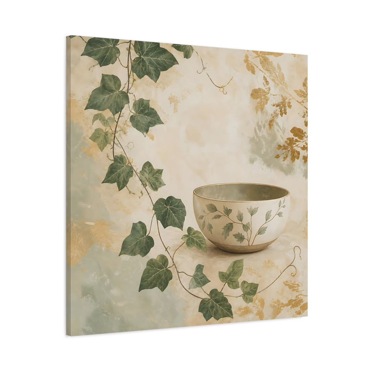 Main Mockup. Nature Botanical Bowl Earthy Botanical shown as stretched canvas wall art