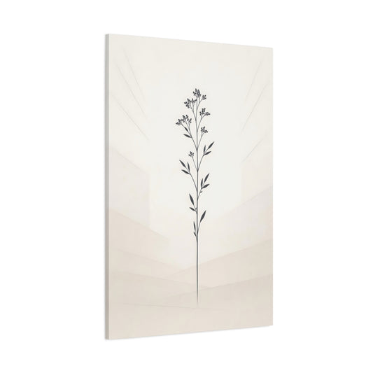 Main Mockup. Nature Botanical Plant Black And Beige Botanical shown as stretched canvas wall art