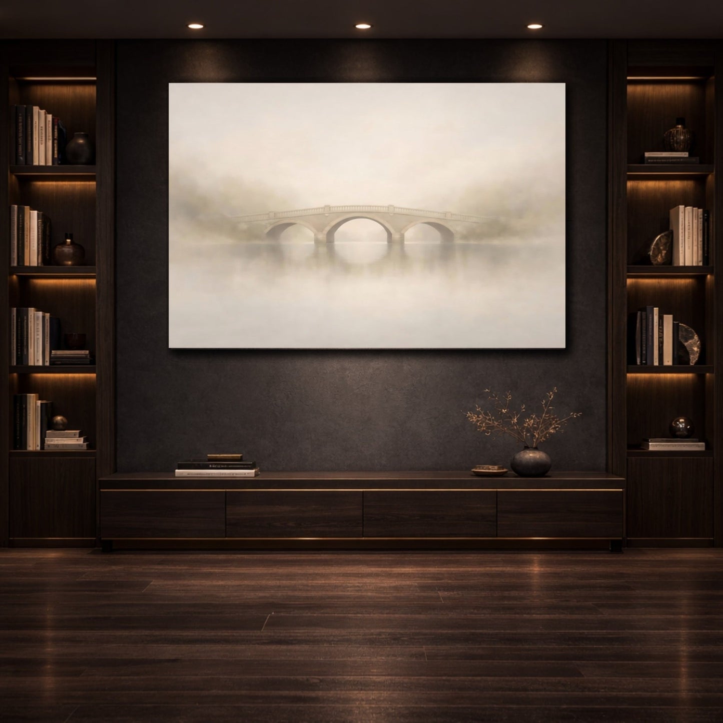 Nature Bridge Misty Landscape - Canvas Wall Art Print - YesArtYes