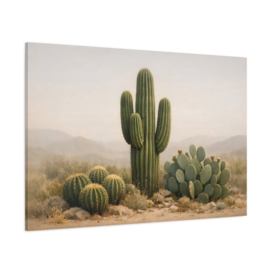 Nature Cacti Desert Landscape - Canvas Wall Art Print - YesArtYes