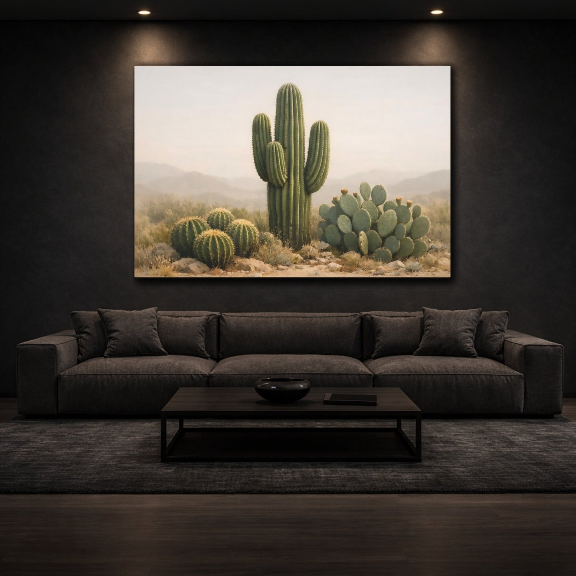Nature Cacti Desert Landscape - Canvas Wall Art Print - YesArtYes