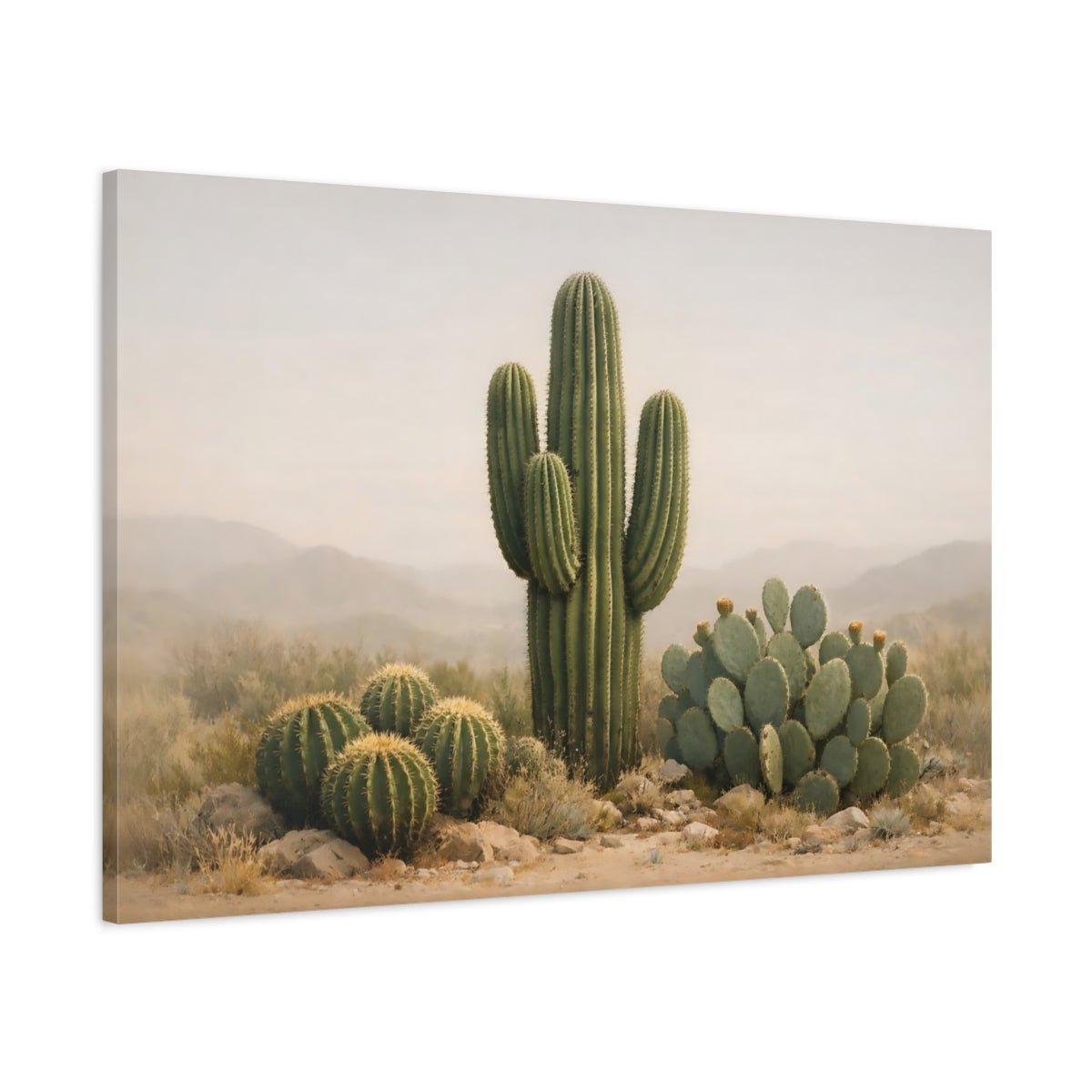 Nature Cacti Desert Landscape - Canvas Wall Art Print - YesArtYes