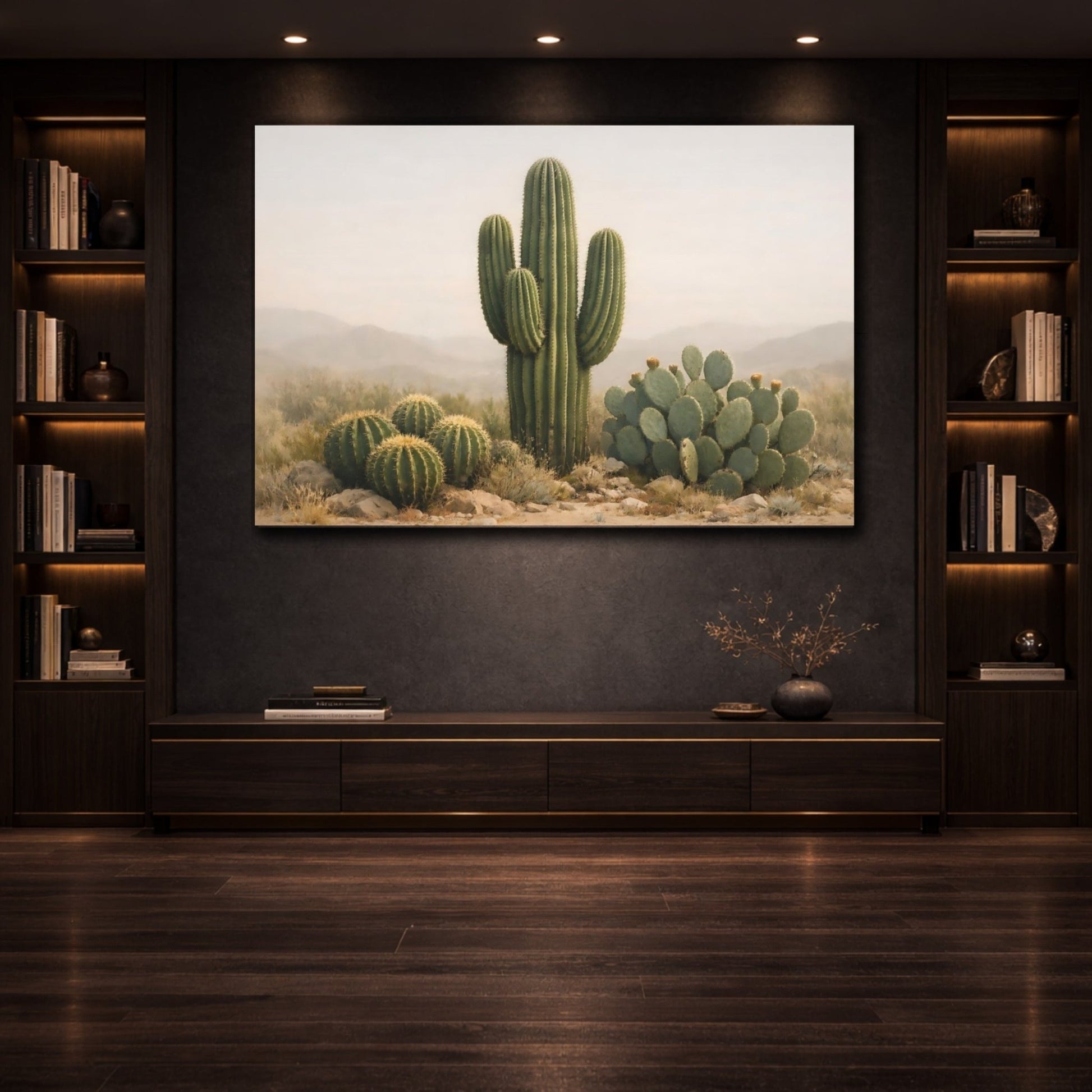 Nature Cacti Desert Landscape - Canvas Wall Art Print - YesArtYes