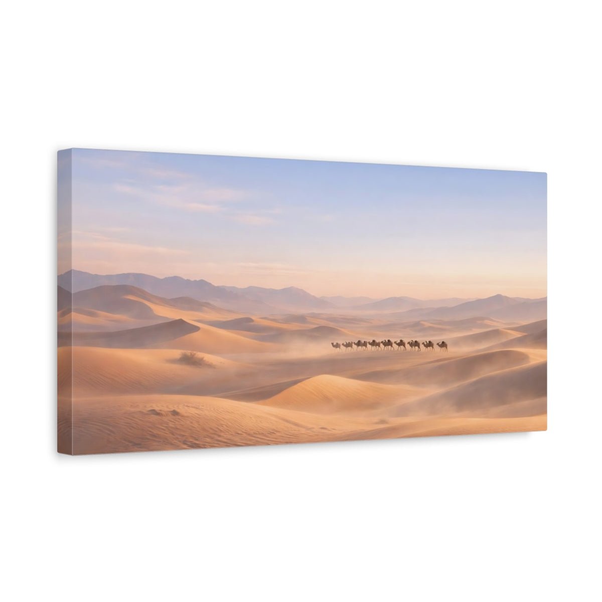Nature Camel Caravan Desert - Canvas Wall Art Print - YesArtYes