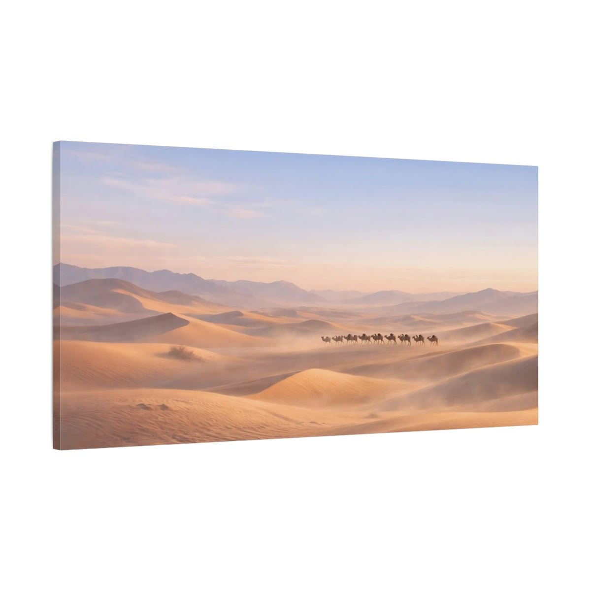 Nature Camel Caravan Desert - Canvas Wall Art Print - YesArtYes