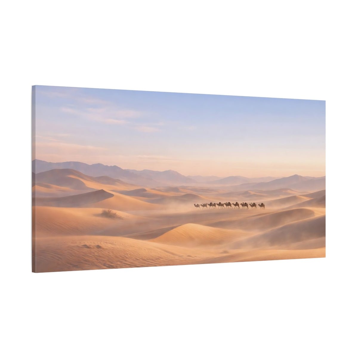 Nature Camel Caravan Desert - Canvas Wall Art Print - YesArtYes
