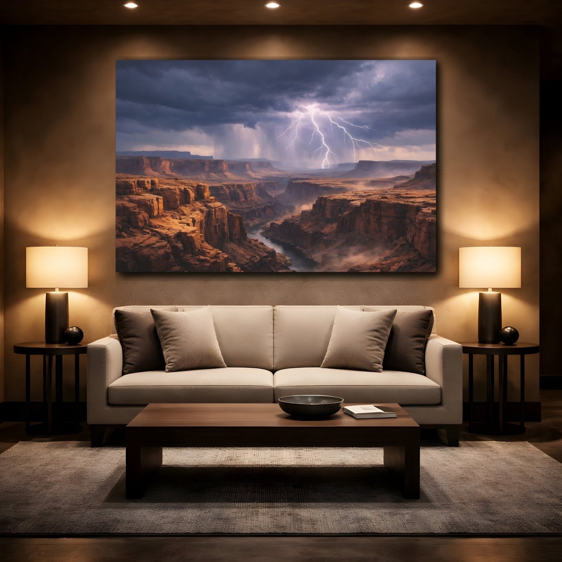 Nature Canyon Brown And Grey - Canvas Wall Art Print - YesArtYes