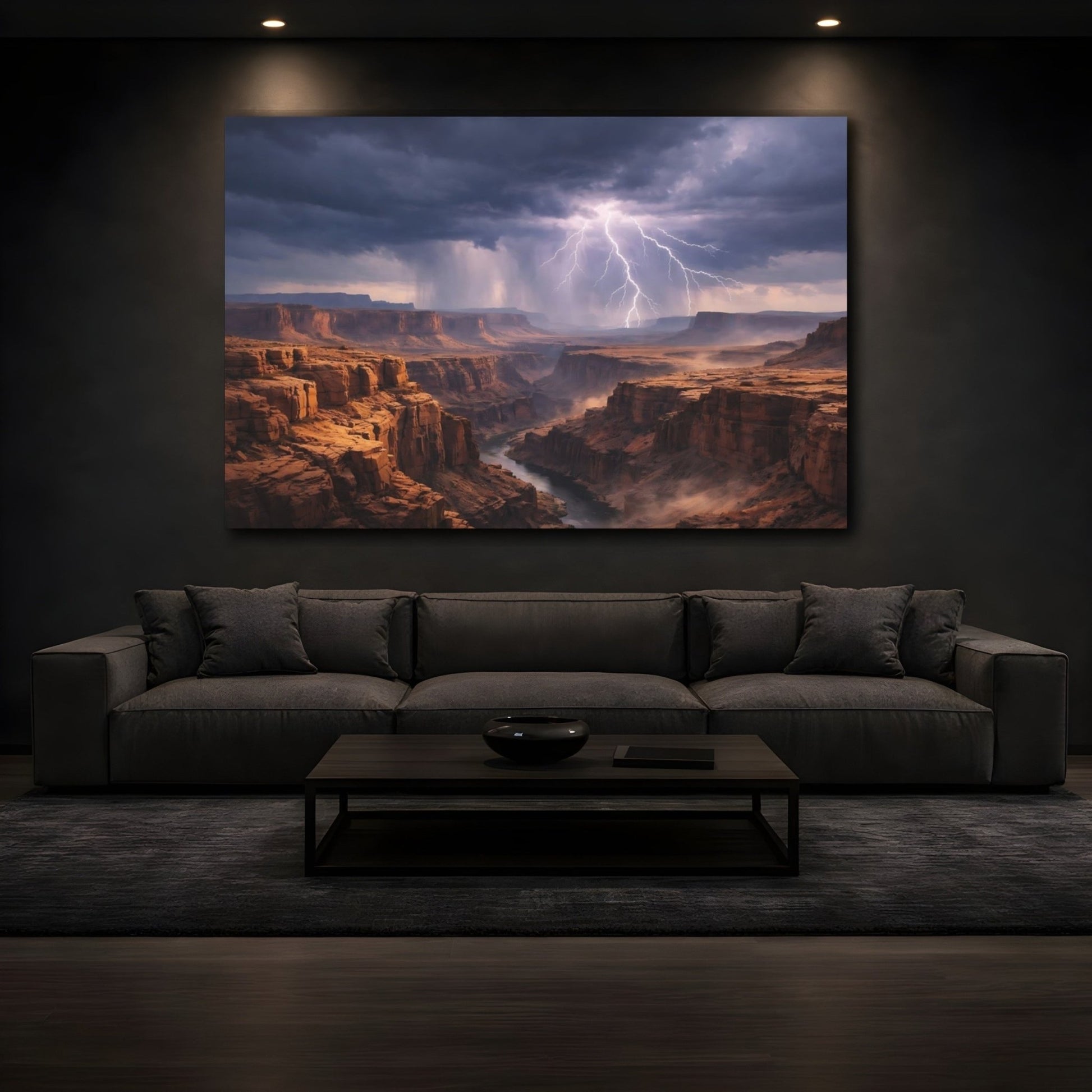 Nature Canyon Brown And Grey - Canvas Wall Art Print - YesArtYes