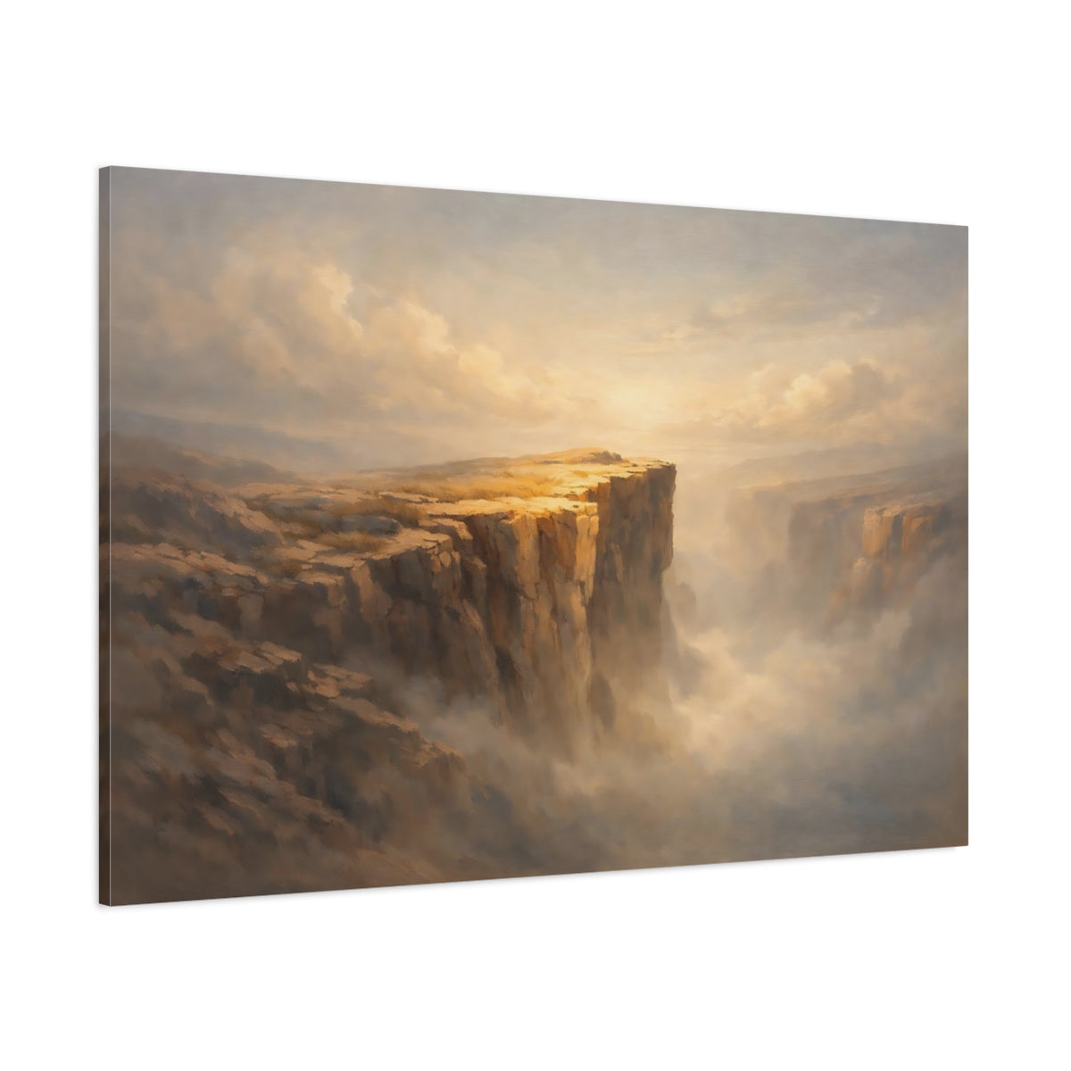 Main Mockup. Nature Canyon Cliffs Golden Canyon shown as stretched canvas wall art