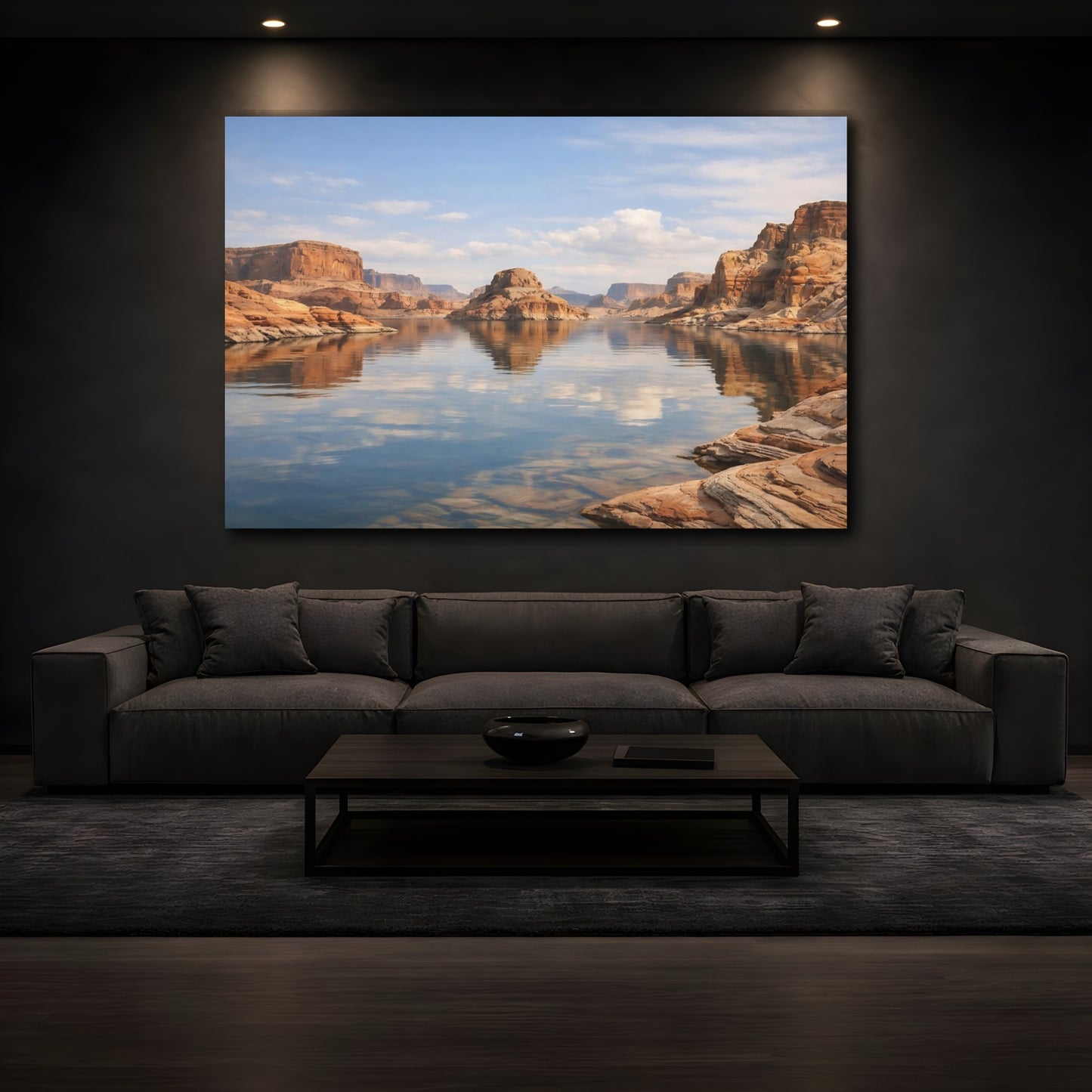 Mockup 2. Nature Canyon Lake Canyon Lake Landscape shown as stretched canvas wall art