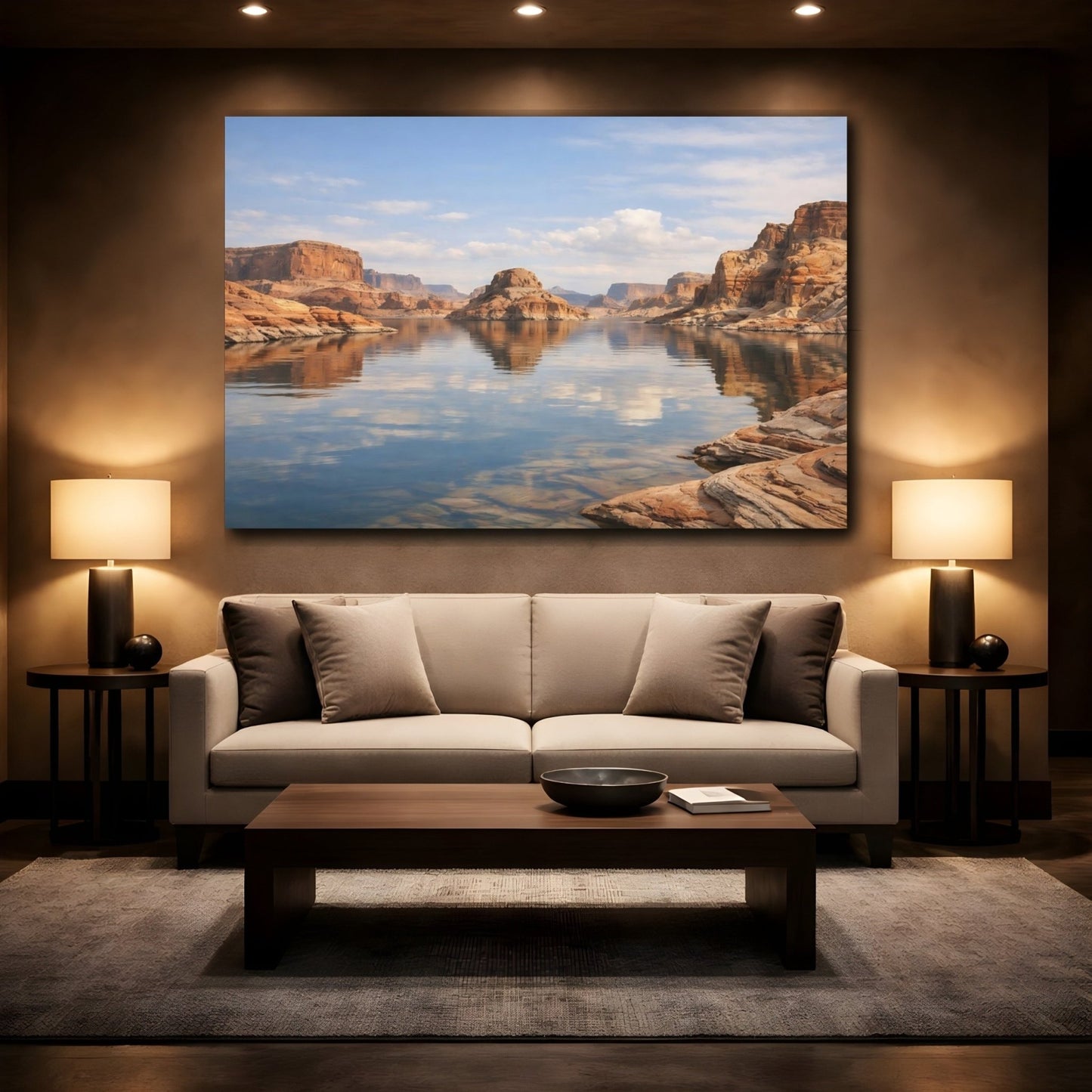 Nature Canyon Lake Landscape - Canvas Wall Art Print - YesArtYes