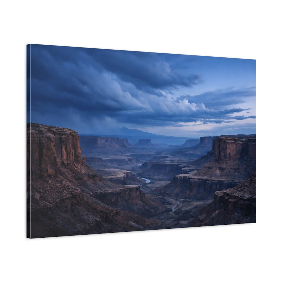 Main Mockup. Nature Canyon Landscape Blue Canyon shown as stretched canvas wall art