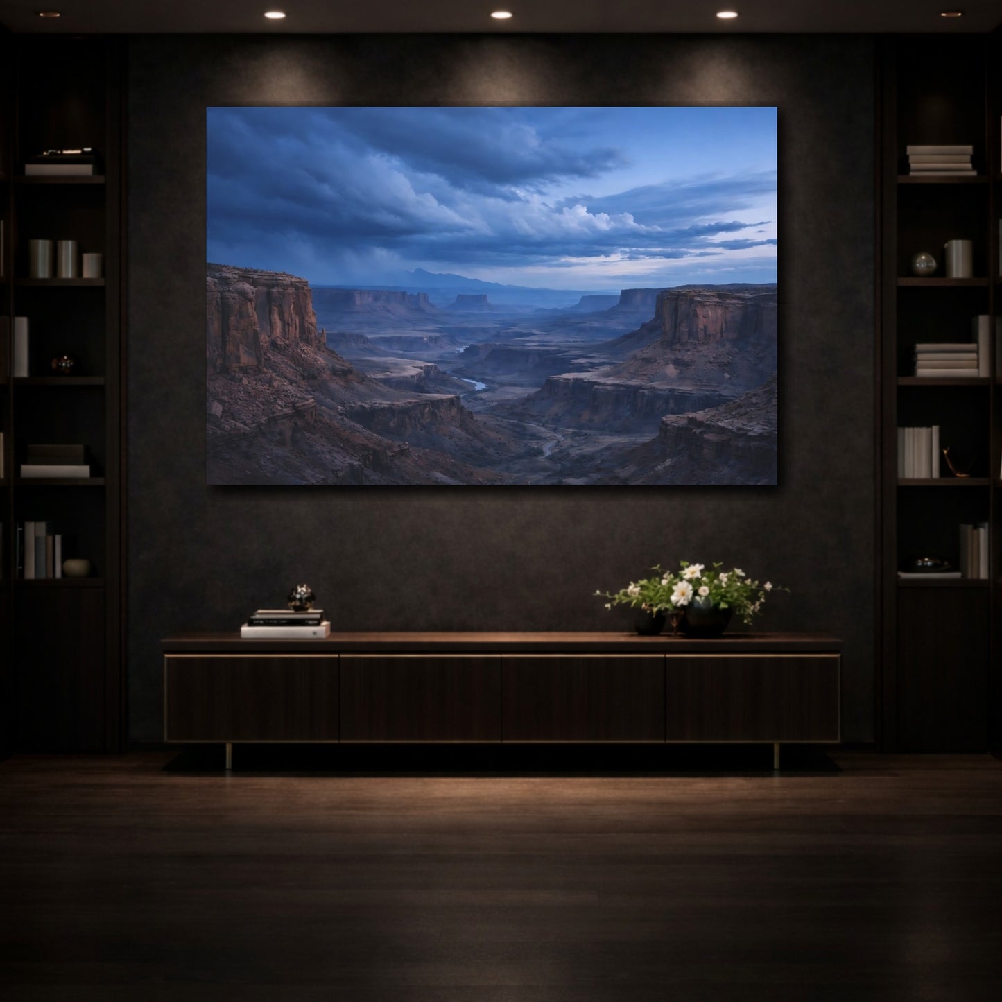 Mockup 3. Nature Canyon Landscape Blue Canyon shown as stretched canvas wall art