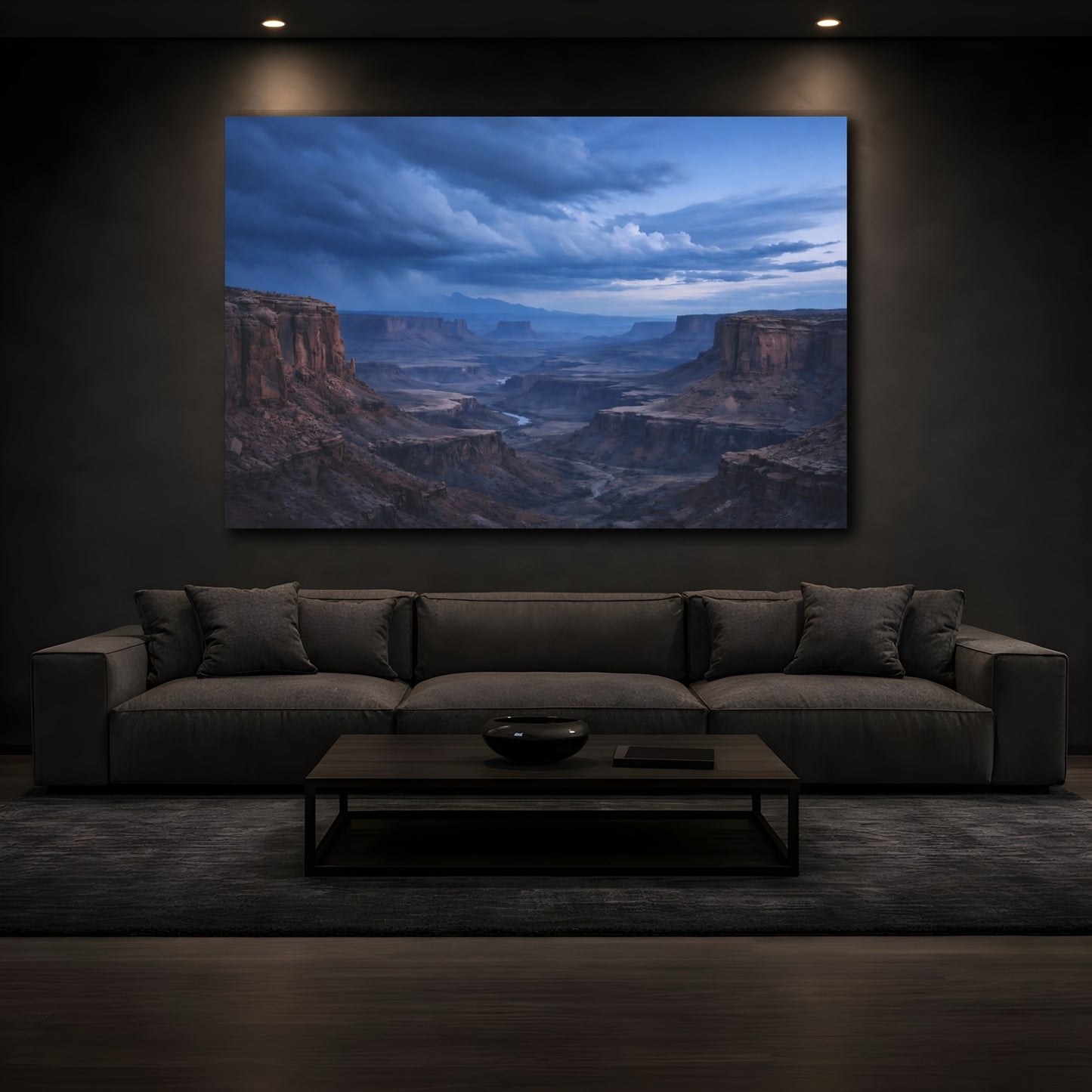 Mockup 4. Nature Canyon Landscape Blue Canyon shown as stretched canvas wall art