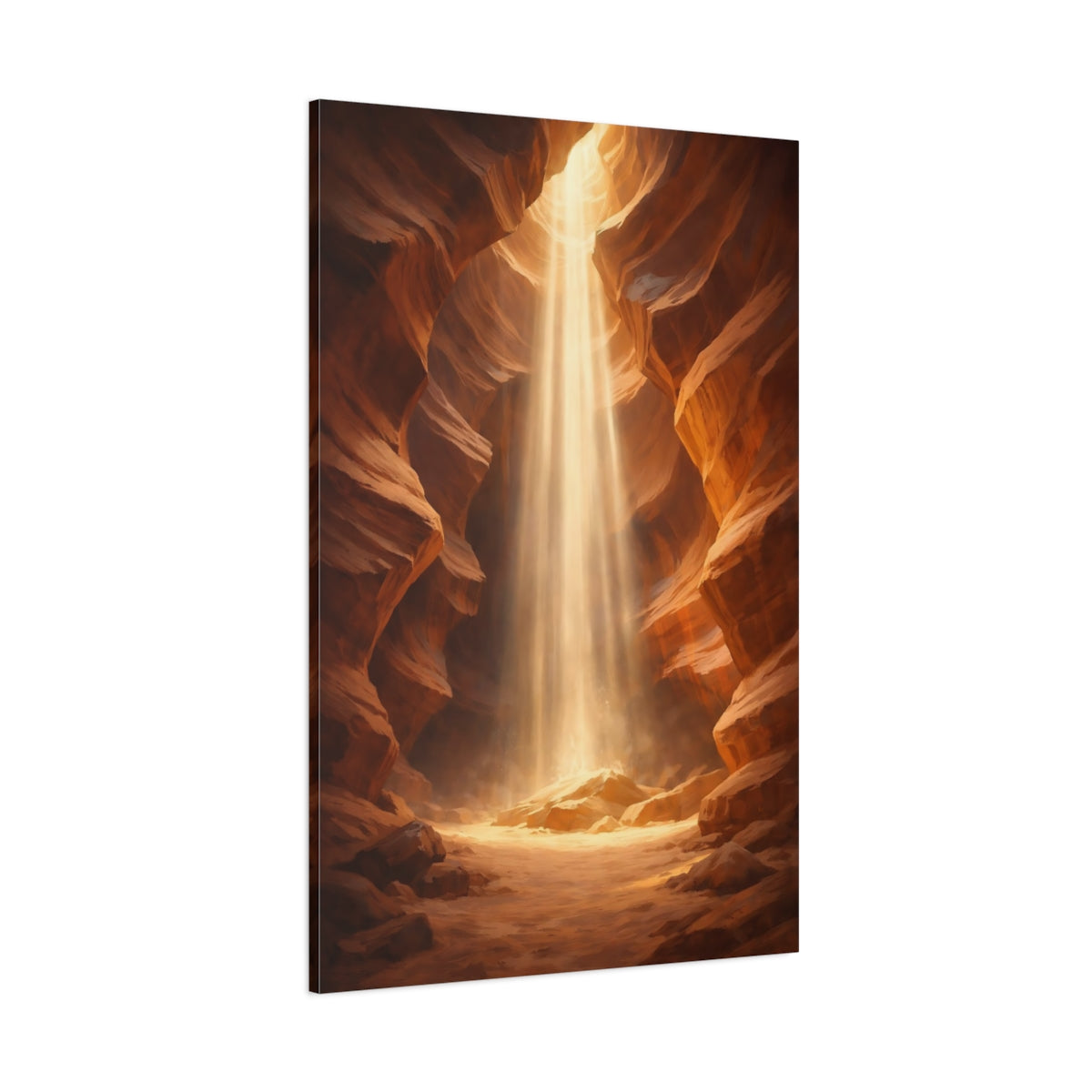Main Mockup. Nature Canyon Orange And Brown shown as stretched canvas wall art
