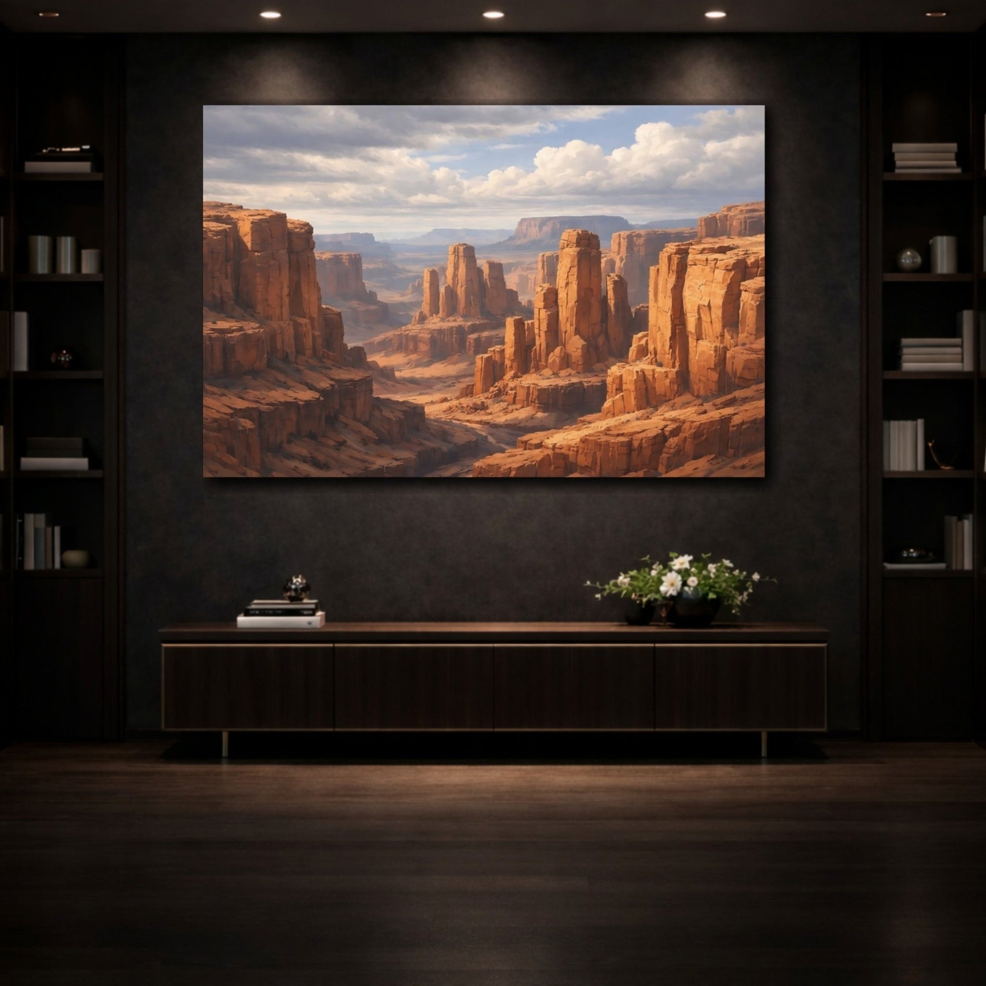 Nature Canyon Orange And Brown - Canvas Wall Art Print - YesArtYes
