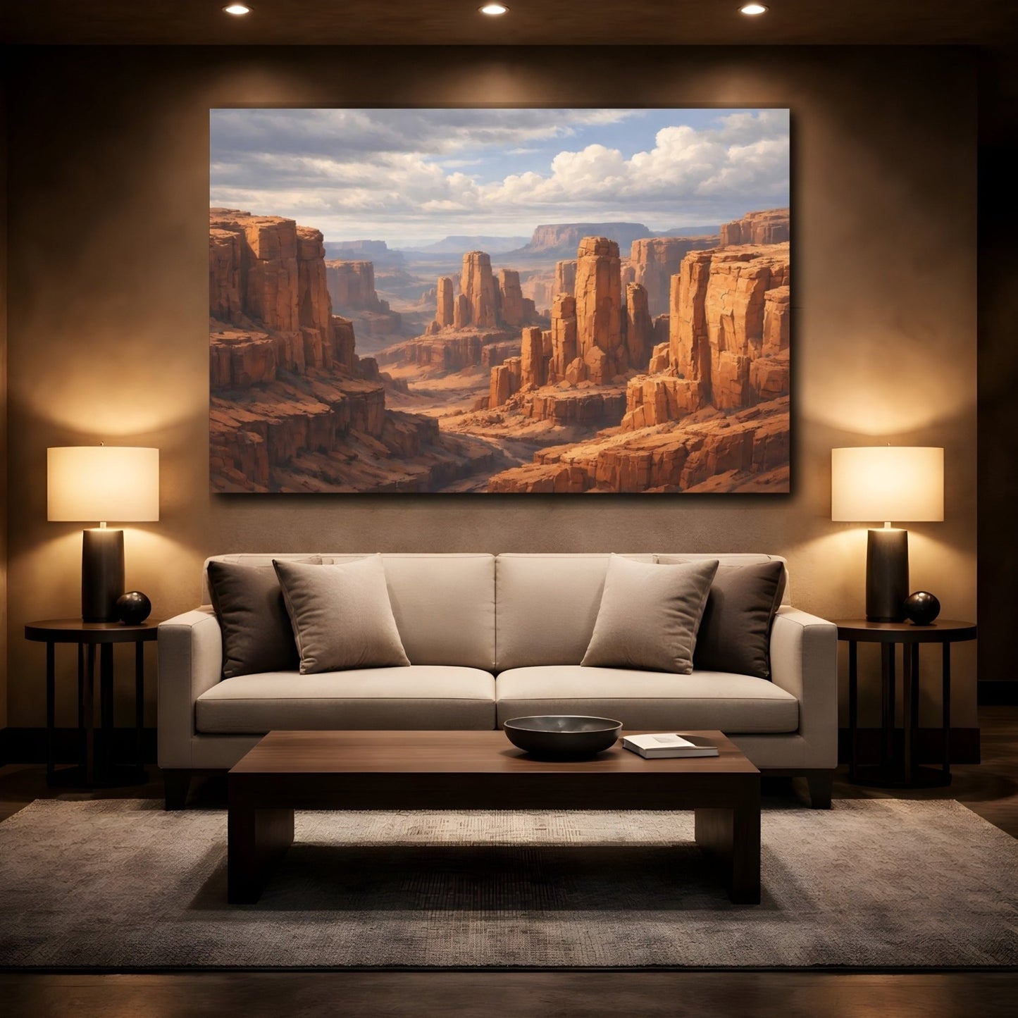 Nature Canyon Orange And Brown - Canvas Wall Art Print - YesArtYes