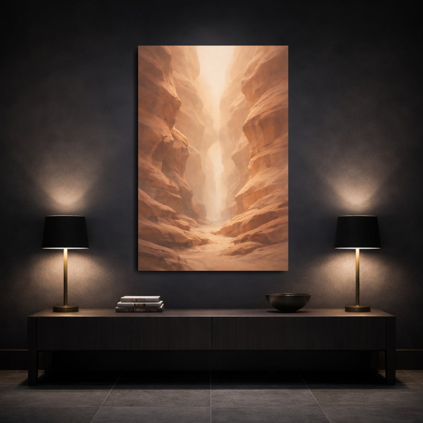 Nature Canyon Orange Canyon shown as front canvas room wall art