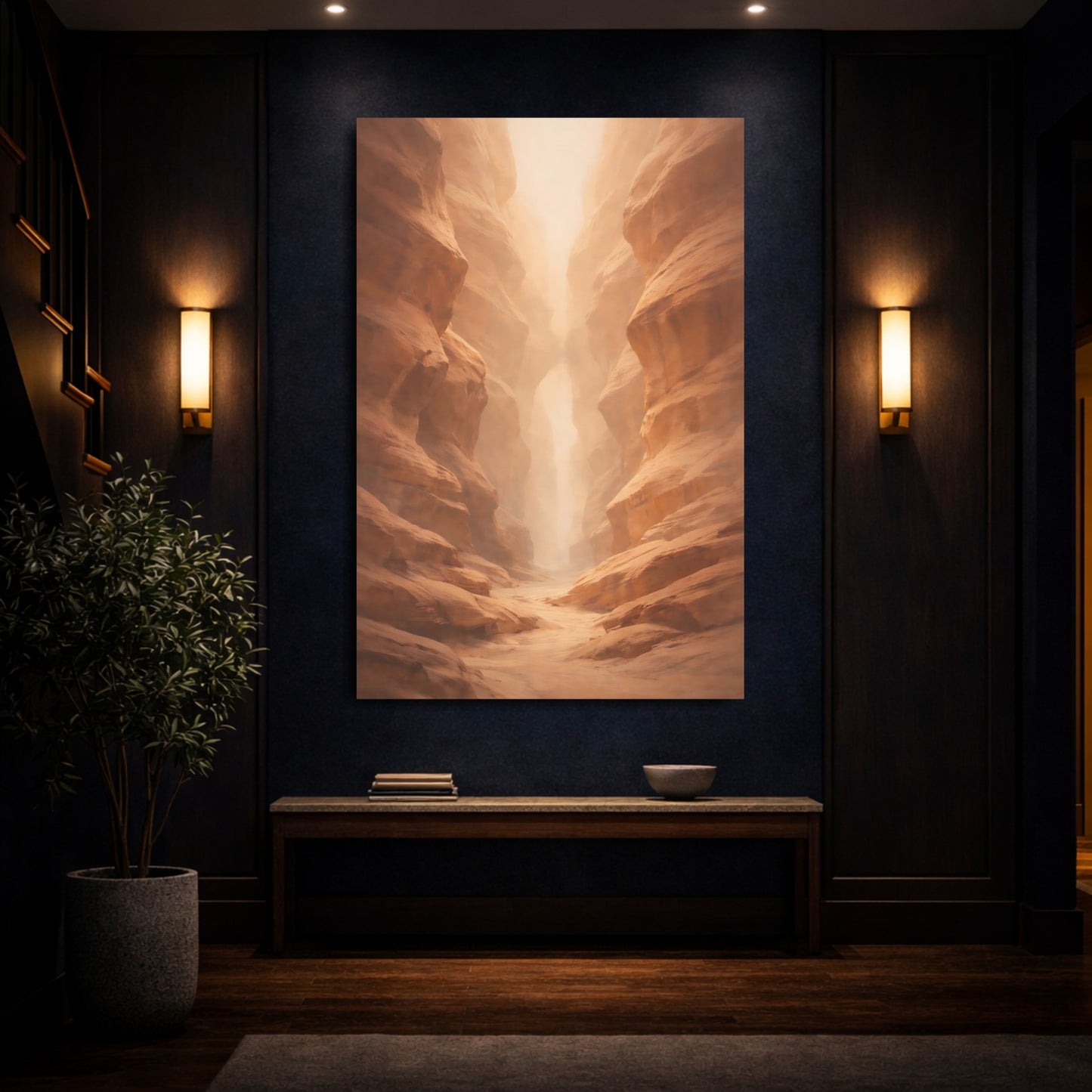 Nature Canyon Orange Canyon shown as front canvas room wall art
