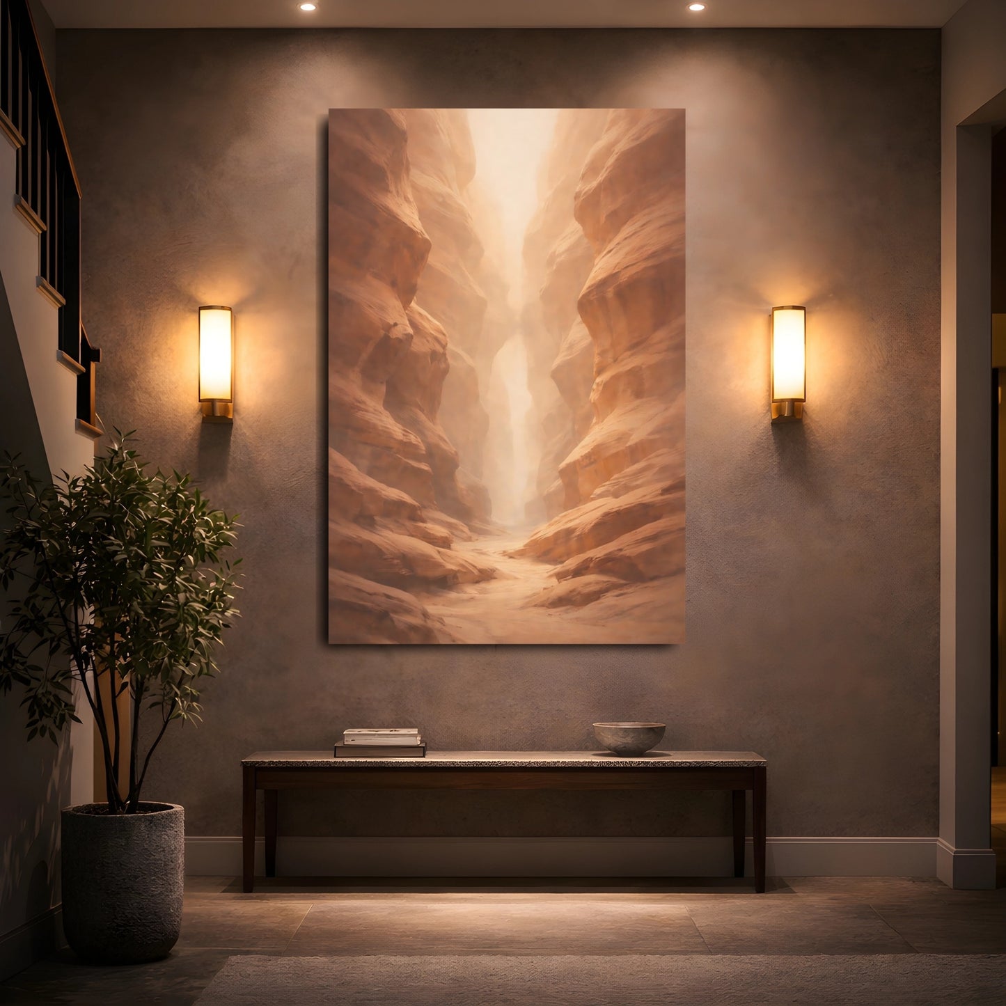 Nature Canyon Orange Canyon shown as front canvas room wall art