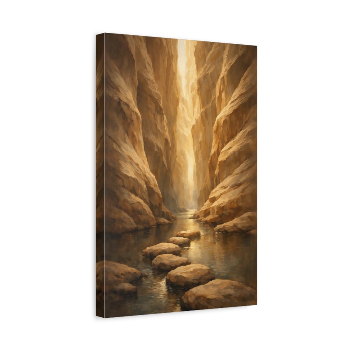 Nature Canyon River Golden - Canvas Wall Art Print - YesArtYes