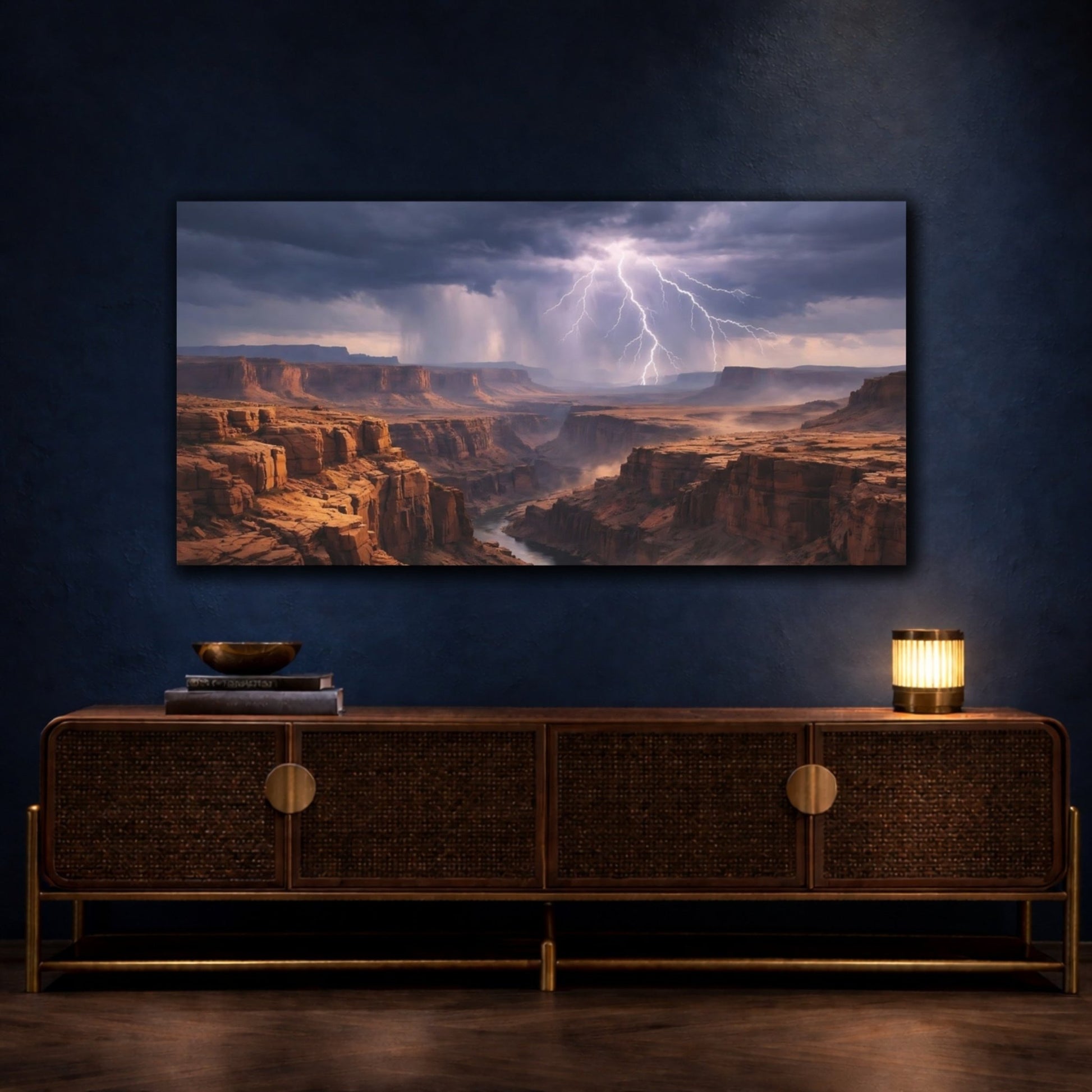 Nature Canyon Storm - Canvas Wall Art Print - YesArtYes