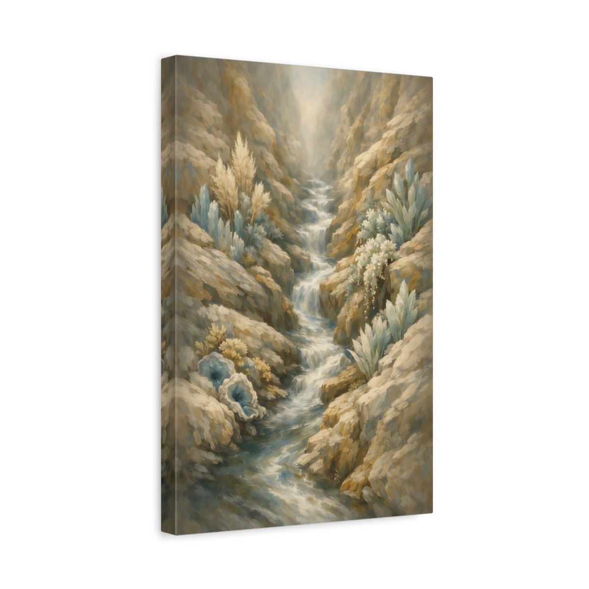 Nature Canyon Stream Crystal - Canvas Wall Art Print - YesArtYes