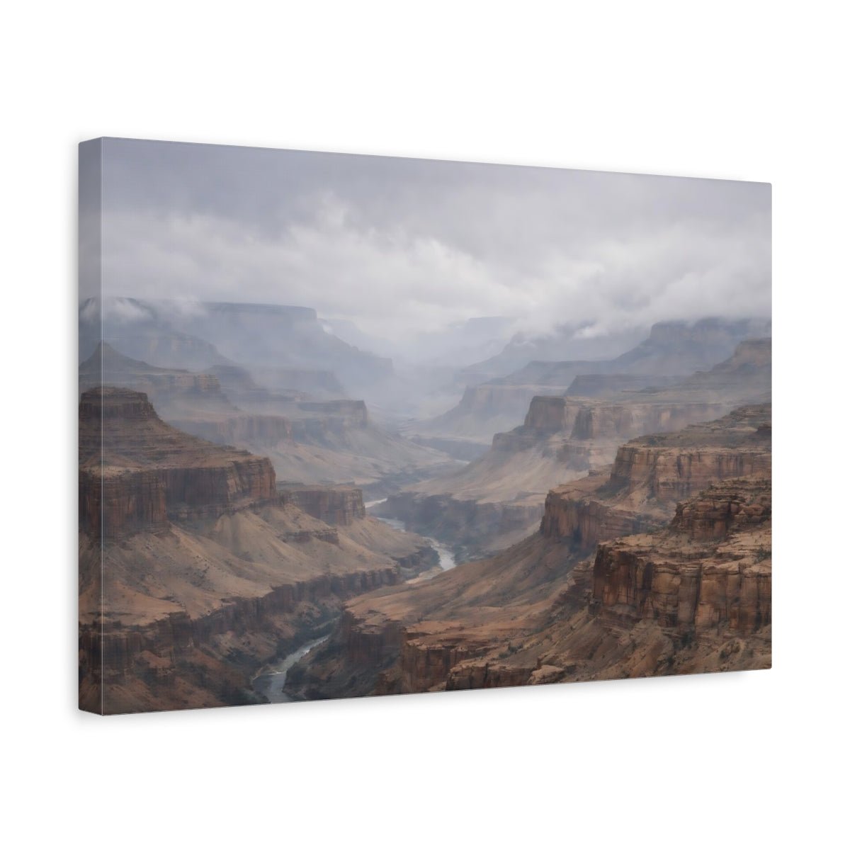 Nature Canyon Valley Brown And Grey - Canvas Wall Art Print - YesArtYes