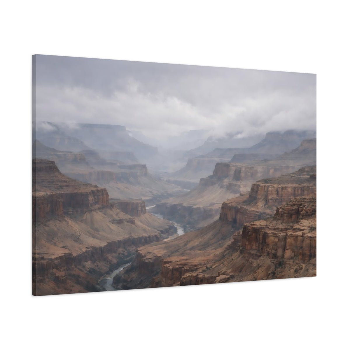 Nature Canyon Valley Brown And Grey - Canvas Wall Art Print - YesArtYes