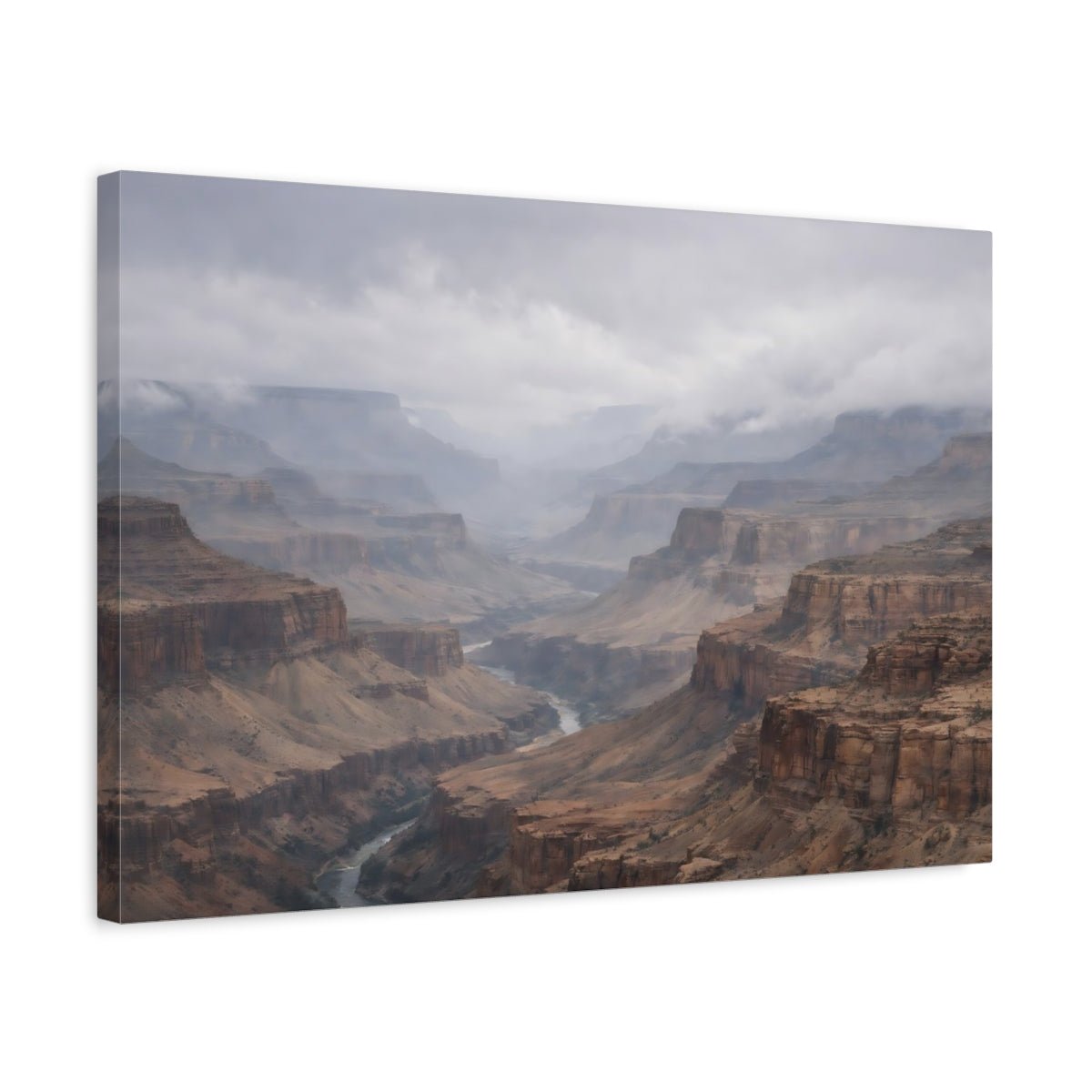 Nature Canyon Valley Brown And Grey - Canvas Wall Art Print - YesArtYes