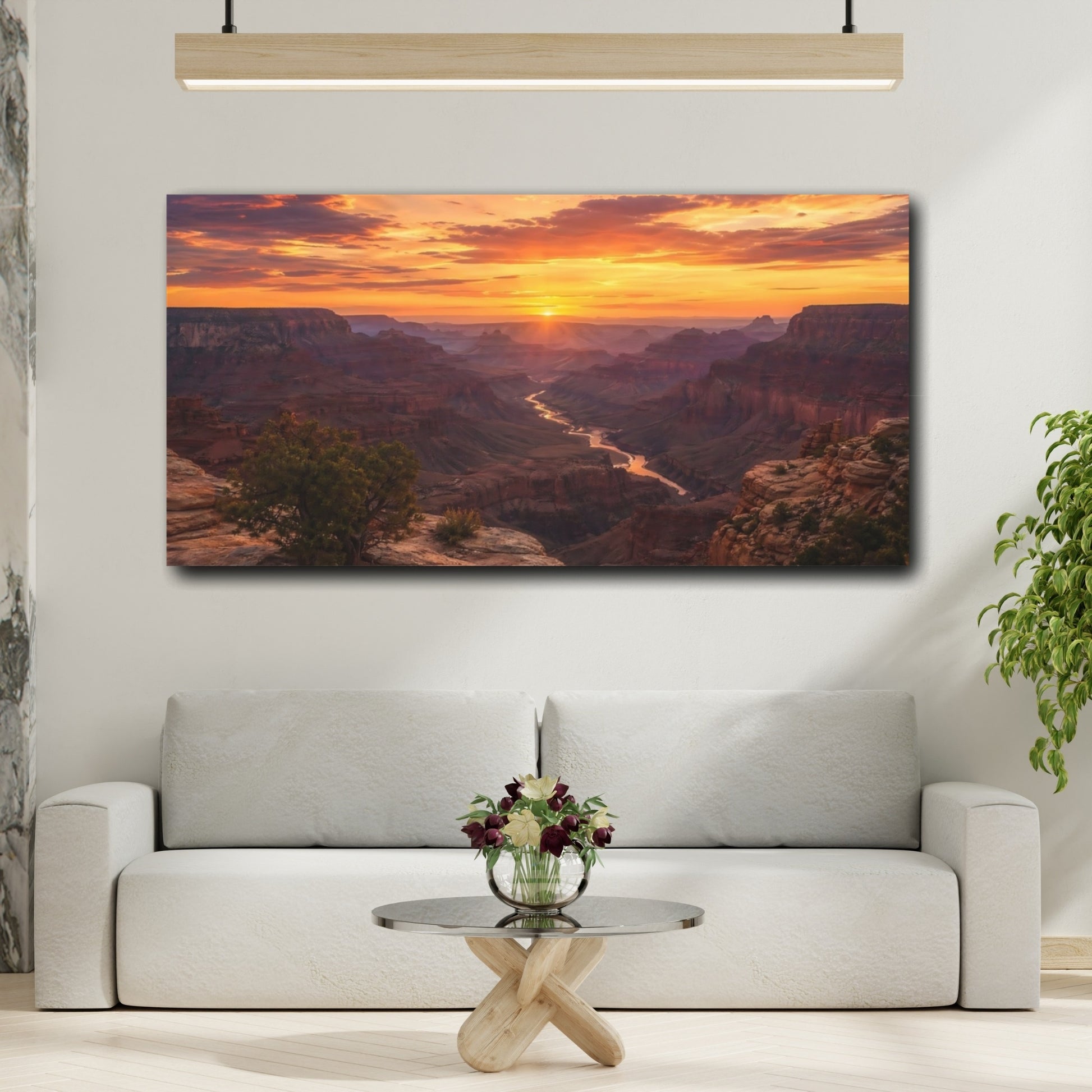 Mockup 4. Nature Canyon Vista Canyon Sunset shown as stretched canvas wall art