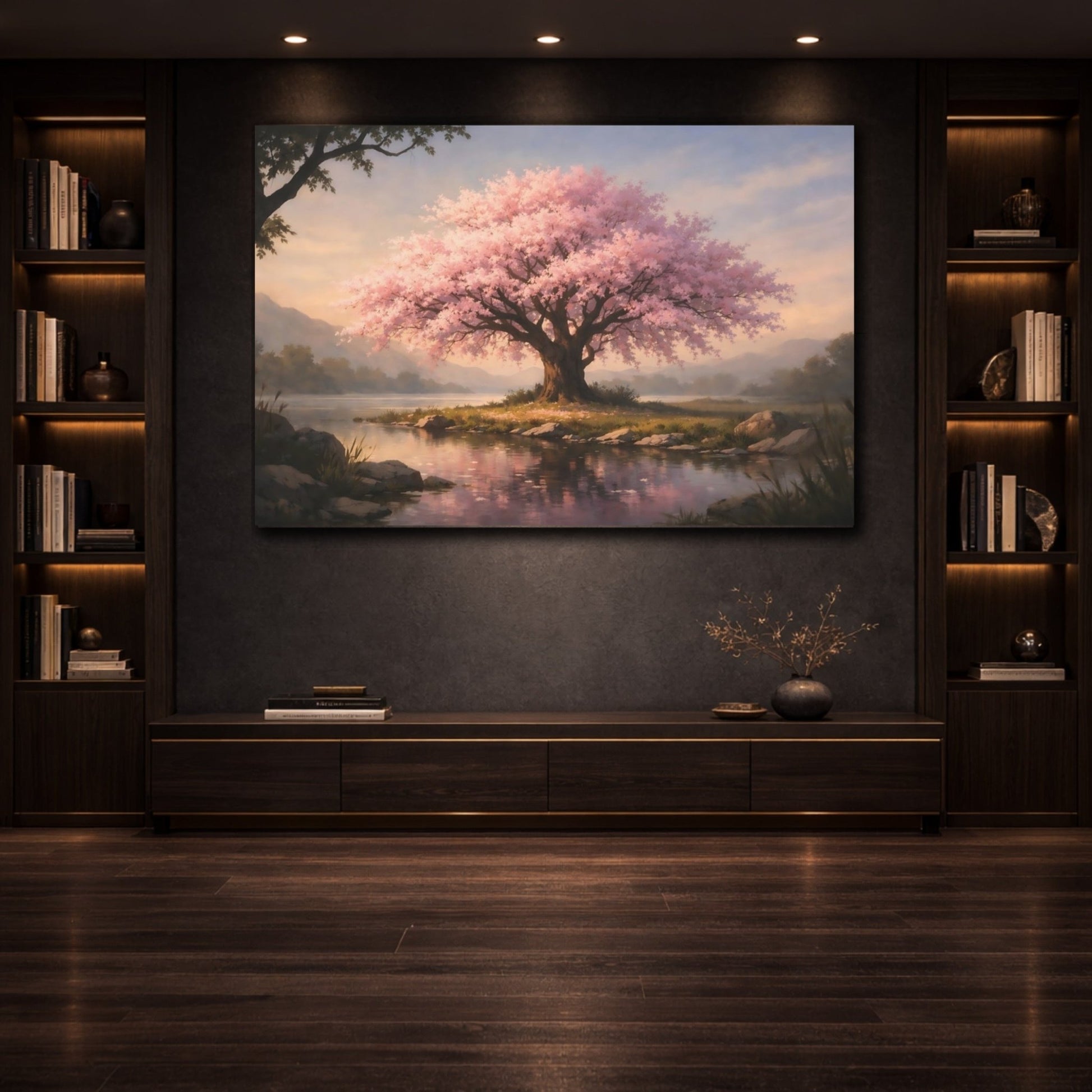 Nature Cherry Blossom Pink - Canvas Wall Art Print - YesArtYes