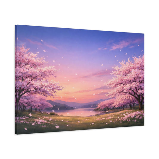 Main Mockup. Nature Cherry Blossom Pink Cherry Blossom shown as stretched canvas wall art