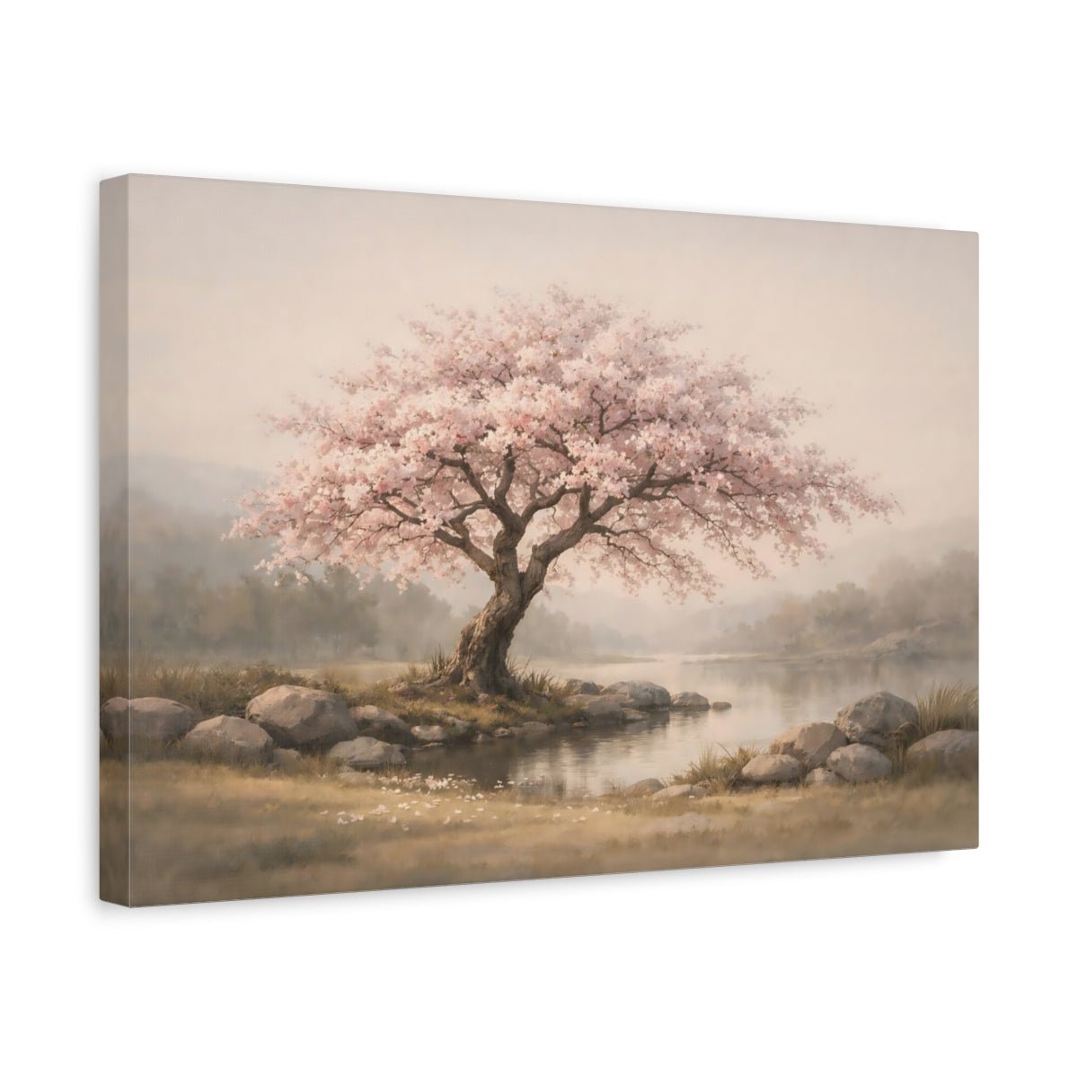Nature Cherry Blossom Tree Pink - Canvas Wall Art Print - YesArtYes