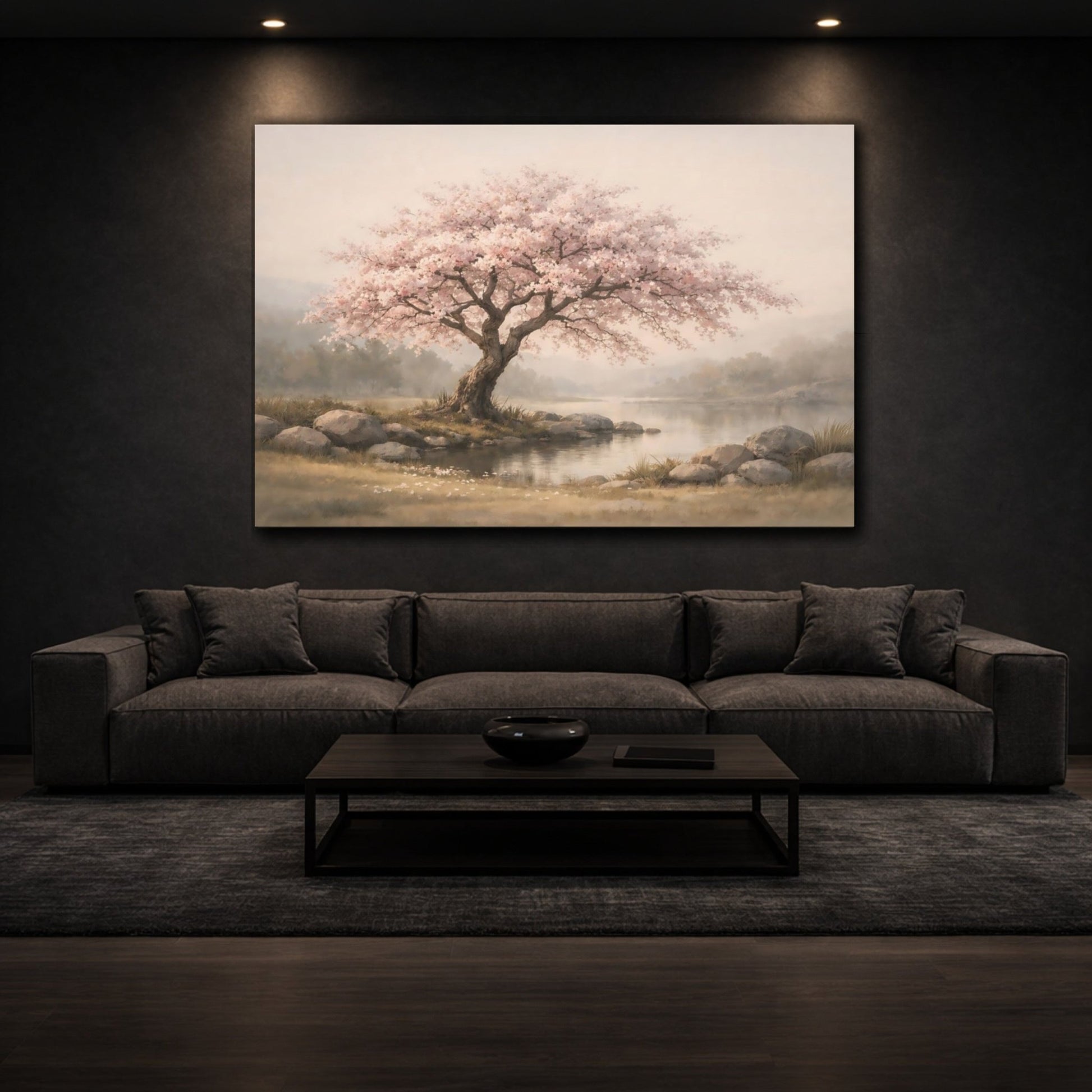 Nature Cherry Blossom Tree Pink - Canvas Wall Art Print - YesArtYes