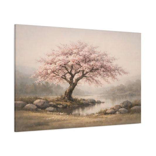Nature Cherry Blossom Tree Pink - Canvas Wall Art Print - YesArtYes